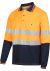 Long Sleeve Poly Cotton Taped Polo Shirt - Two Tone