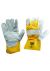 Yellow/Grey Leather Gloves Large