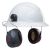 Sonis3 Full Brim Helmet Mounted Grey/Red Plate Earmuffs Class 5 32dB