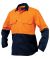 KingGee Mens Long Sleeve Spliced Open Front Drill Shirt K54015