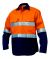 KingGee Mens Reflective Closed Front Spliced Drill Shirt Long Sleeve K54325