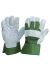 Green Cotton / Leather Gloves Large