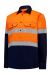 Hard Yakka Hi Vis L/Slv H/Weight Closed Front 2 Tone Cotton Drill Shirt W/Tape Y04615