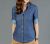 Wellington Womens Denim Dobby Long Sleeve Shirt