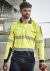 Mens Hi Vis Flux Segmented Tape Long Sleeve Polo 